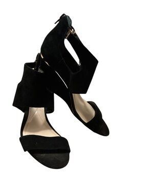 Alfani Black Suede Wedge Sandals 7.5